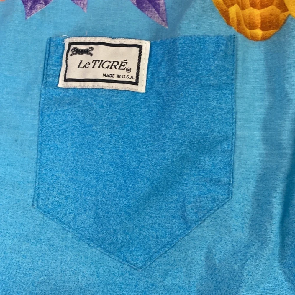 Men’s Vintage Le Tigre Tropical Fruit Flower Board Surf Swim Shorts Trunks